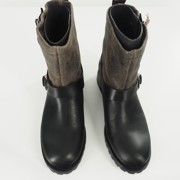 Woolrich Baltimore Black Crackle Leather Boot Women's Size 10 - Picture 8 of 9